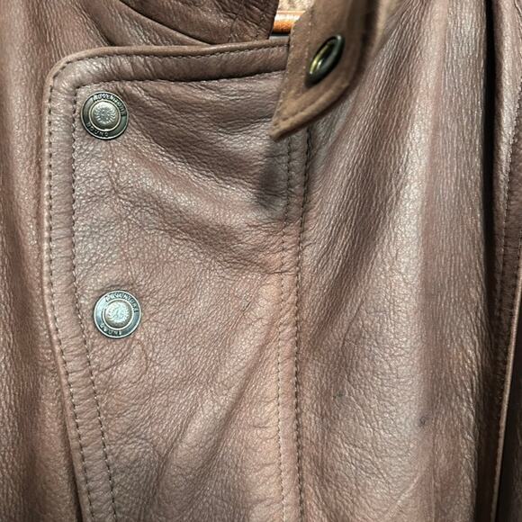 Vtg Wilson's Leather Adventure Bound XXLT Aviator Moto Bomber Brown Pilot Rugged - Picture 15 of 16